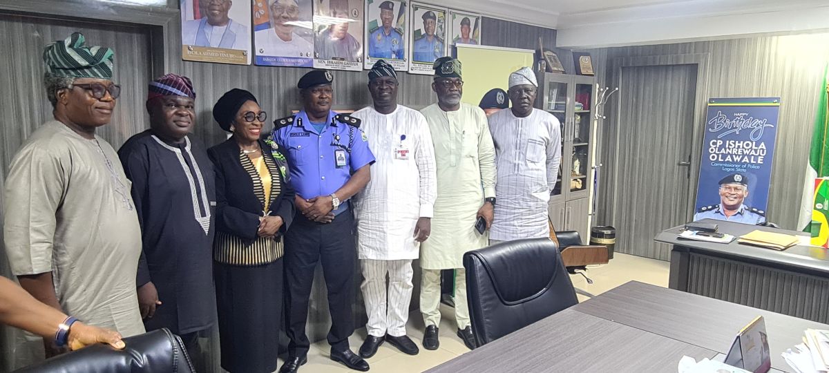 Hon Adekanye with LASIEC Chairman, other Commissioners and CP Ishola Olanrewaju Olawale